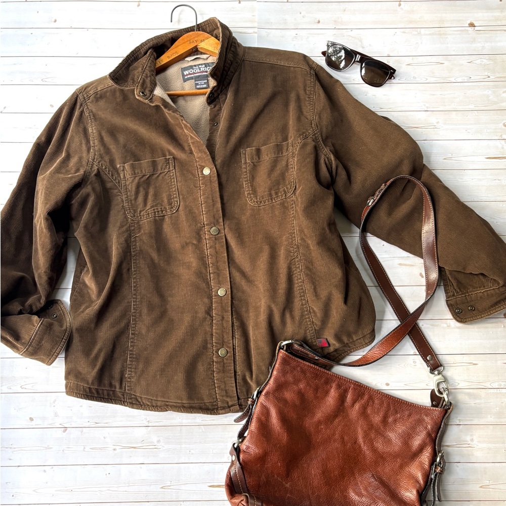 Woolrich fleece lined corduroy trucker jacket
